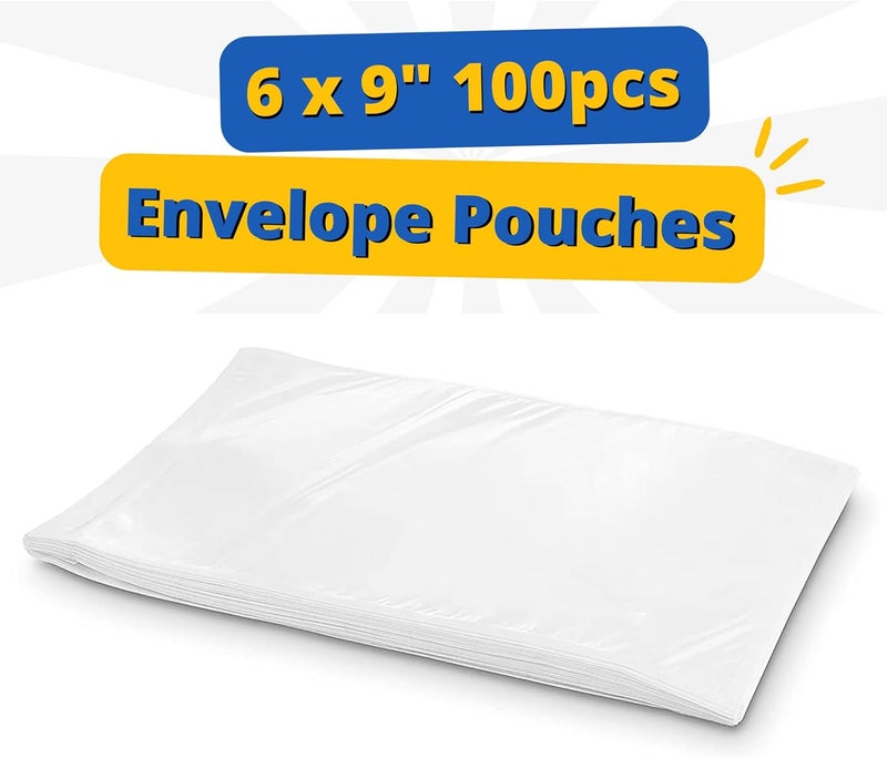 Kolibrox Pack 100 Clear Plastic Self-Adhesive Shipping Label Sleeves - Packing Slip Envelope Pouches - Durable, Waterproof, Easy Peel & Seal - Perfect for Mailing, Packing Documents & Labels | 6" x 9" - Image 3
